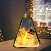 Christmas Retro Wind Lamp,Christmas Led Candle Holders,Snow Globe Lantern Santa Lighted Gifts,Winter Xmas Illuminated Ornament