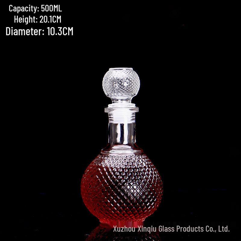 Crystal XO Spirits Decanter: Diamond Glass Red Wine Bottle