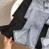 Streetwear Elastic Denim Flare Pants Woman High Waist Wide Leg Pants Vintage Split Jeans Woman Gray Bell Bottom Jeans