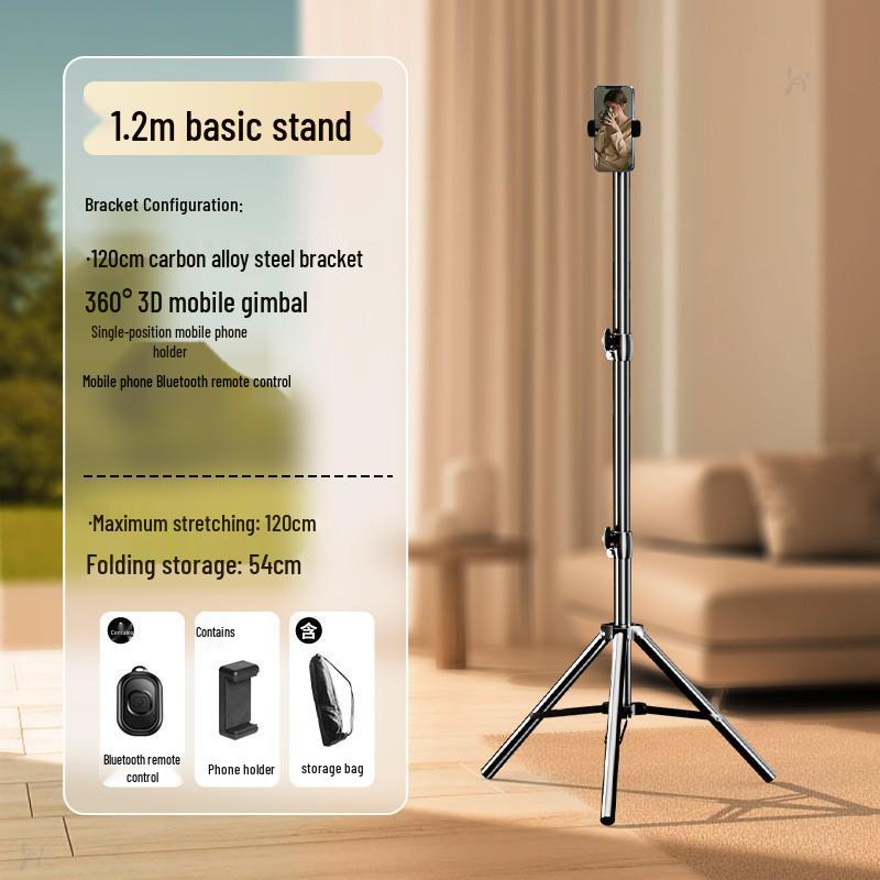 2.1m Photography & Video Tripod with Light Stand for Desktop or Floor Use