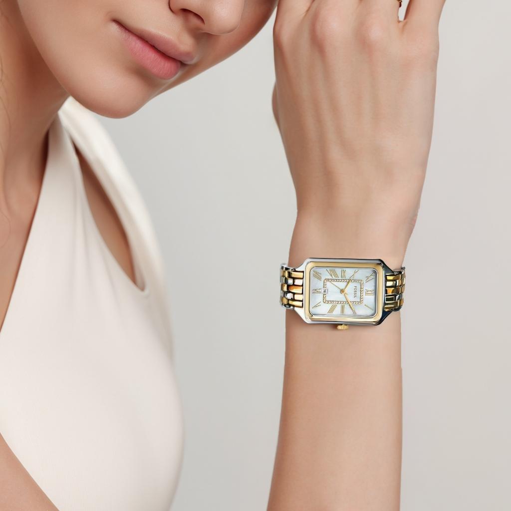 Fossil Wrist Watch Quartz Movement Stainless Steel Strap 26mm Mother of Pearl Color Watch Dial Women's Watch ES5305