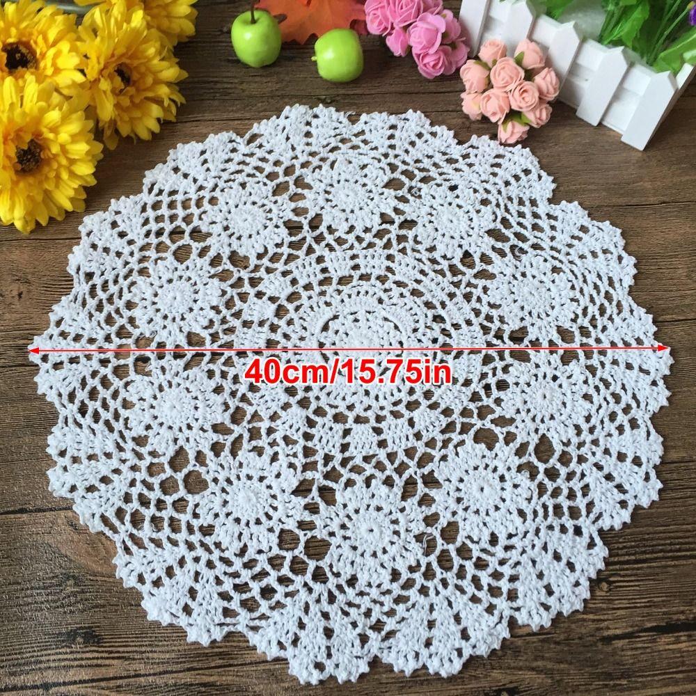 Round Crochet Doilies 40CM Cotton Doilies New Table Mats