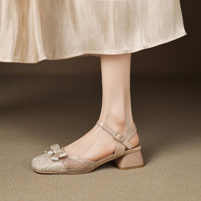 

Новые удобные сандалии-мешки на голову резиновая подошва большой размер пряжка сзади пустые сандалии повседневные средний каблук квадратный каблук летние сандалии женские 39 абрикосовый