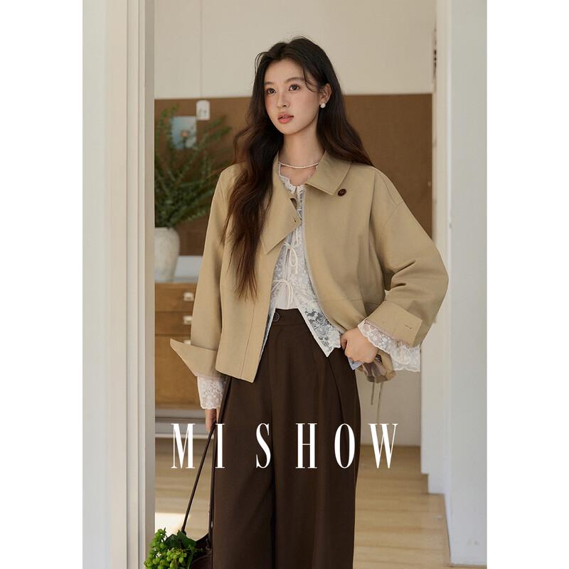 Women s Workwear Tencel Cotton Asymmetrical Lapel Short Jacket S