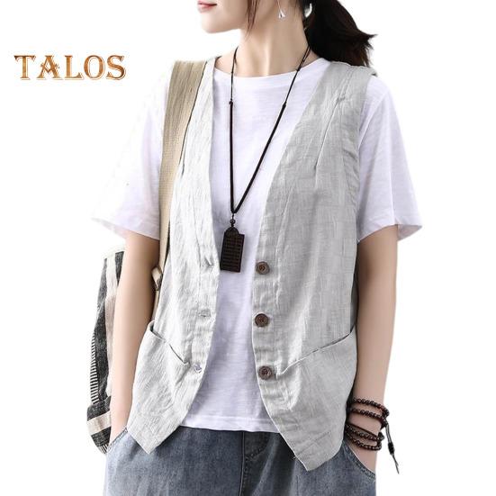 

Женское пальто с v-образным вырезом, однобортный, без рукавов, однотонный, на пуговицах, ретро-кардиган, жилет, повседневная одежда, повседневный жилет, топ 2XL светло-серый