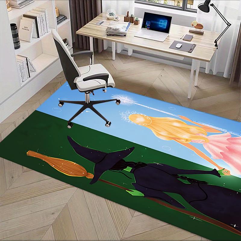 Wicked,Princess Pattern Polyester Office Carpet Chair Mats, Home Decor Dormitory Floor Protector Wit
