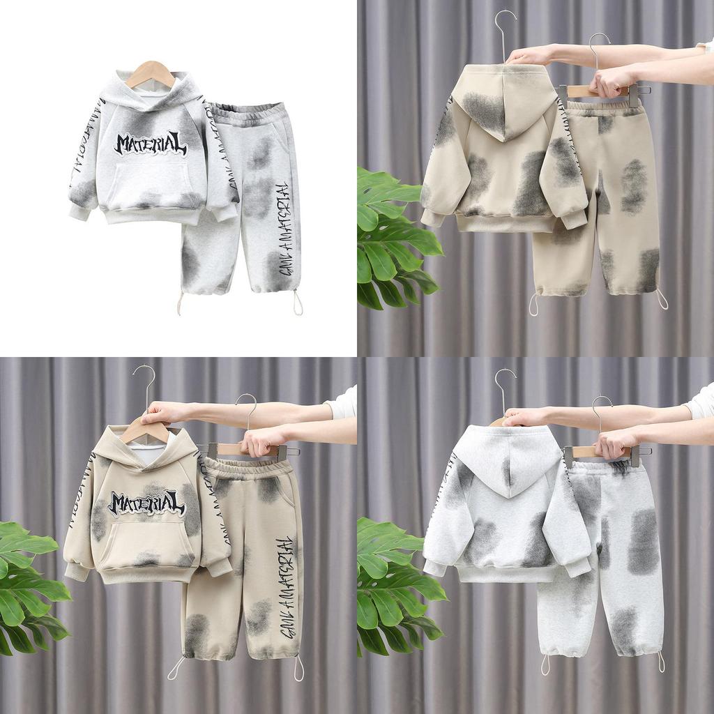 Stylish Boys Spring Set 2024 With Trendy Hooded Sweatshirt And Long Pants For Kids