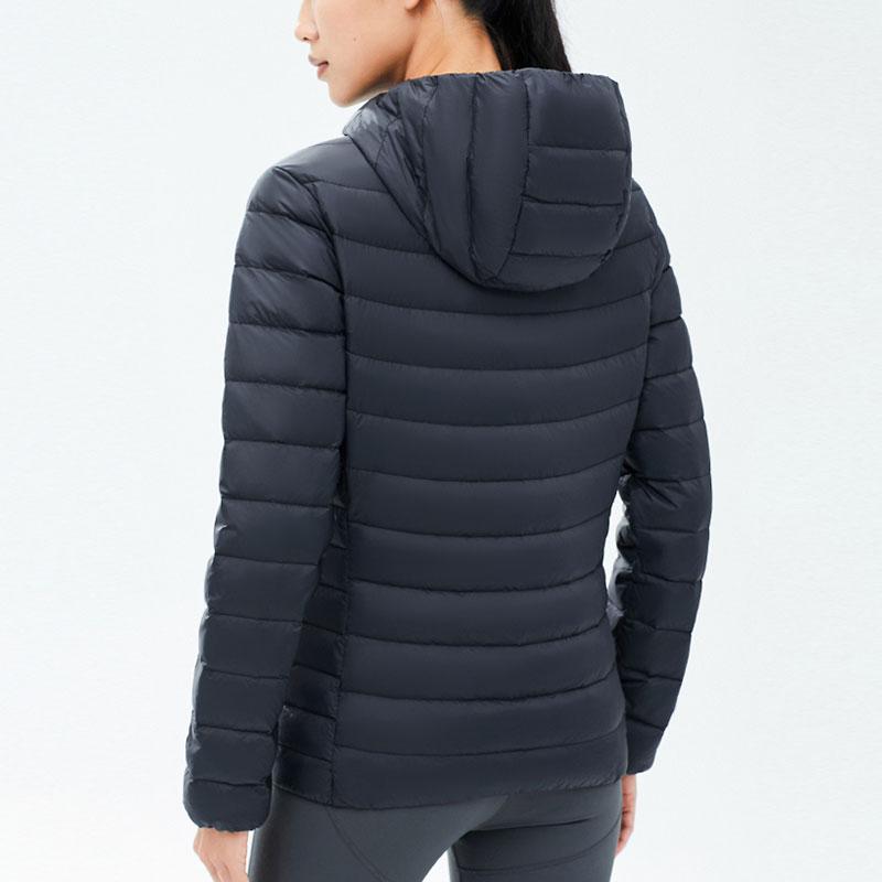 Anta Training Series Solid Color Water-Resistant Short Hooded Down Jacket Women Jacket Basic-Black 162347903-4
