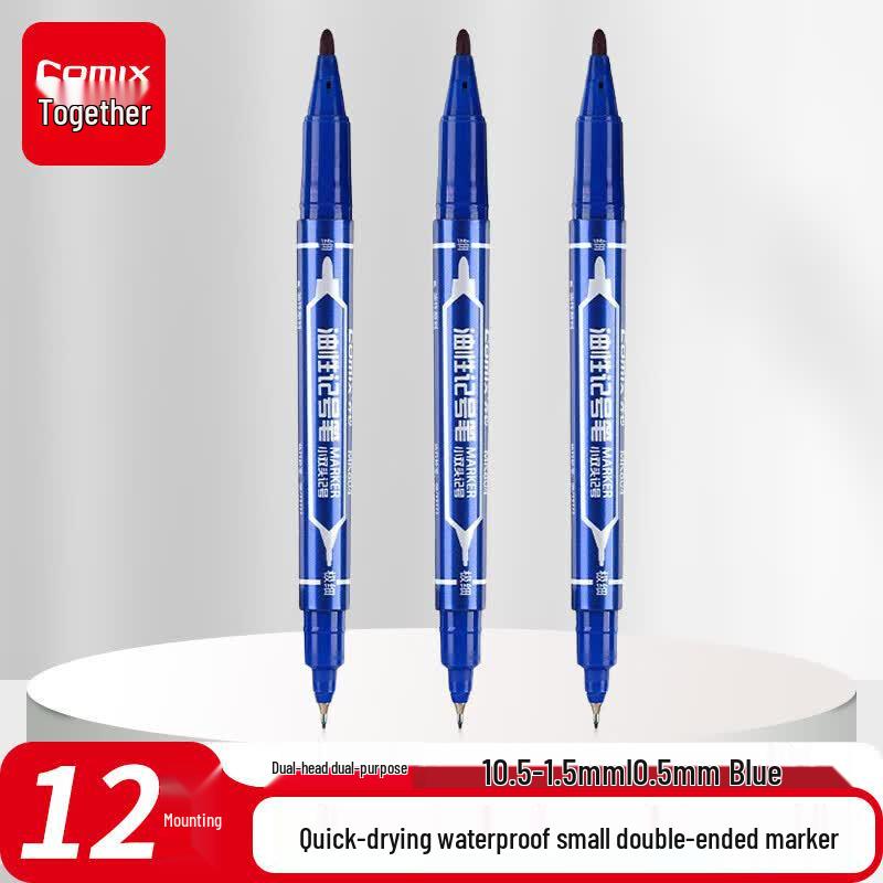 Qixin Quick-Dry Waterproof Dual-Tip Oil-Based Marker Pen