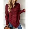 Women S Turtleneck Batwing Sleeve Geometric Pattern Knit Pullover Sweater