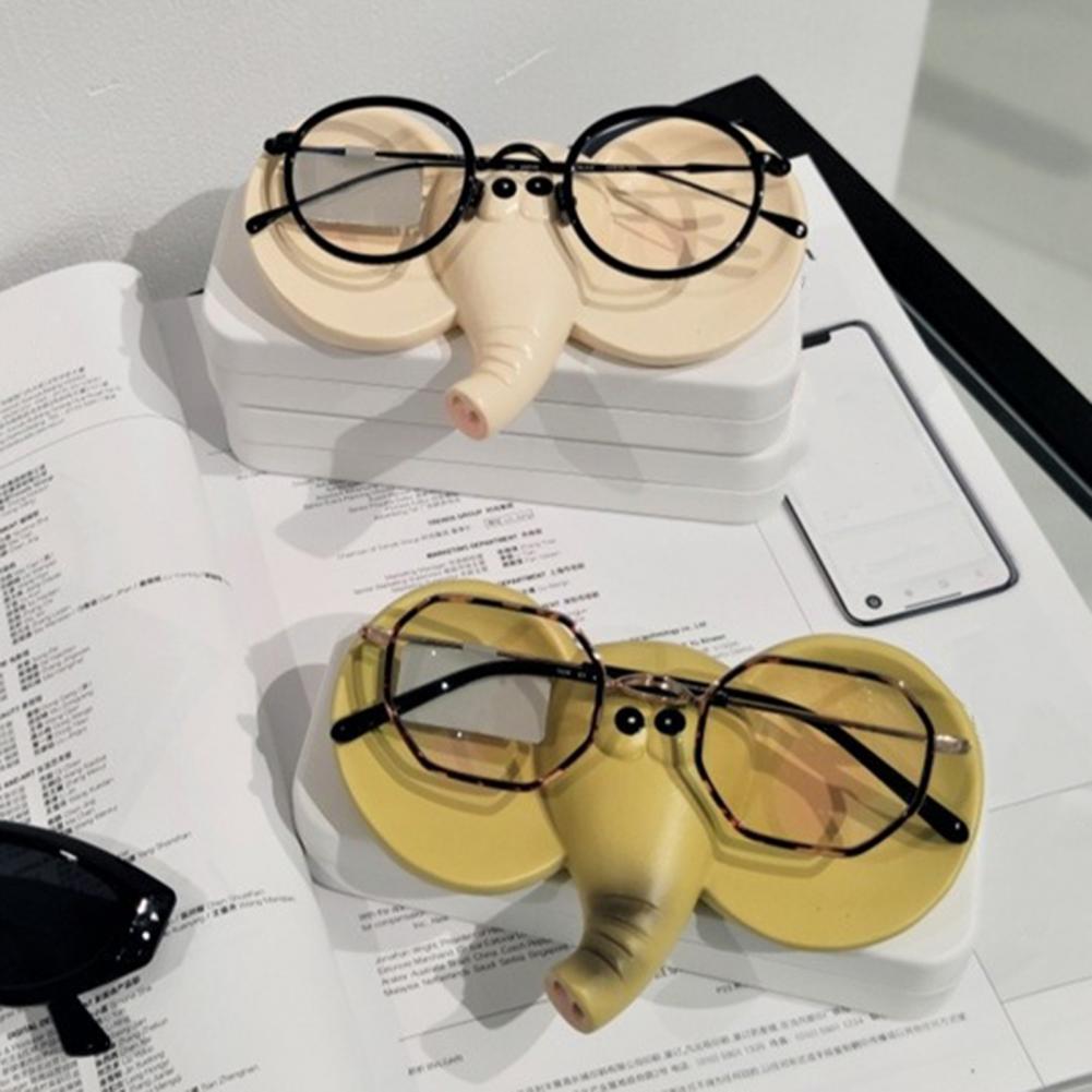 High-quality Glasses Display Resin Elephant Eyeglass Holder Cute Glasses Display Stand Desktop Jewelry Storage Tray for Home