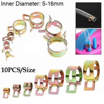 Quality Stainless Steel Galvanized Tube Clamp Spring Clips Fastener Fuel Oil Line Water Hose Pipe