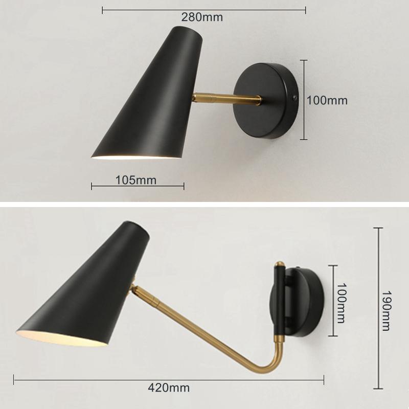 Industrial Folding LED Wall Lamp With Switch Vintage Adjustable Swing Long Arm E27 Bedside Decor Lighting Sconce Reading Lights