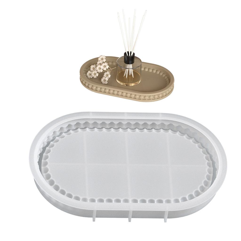 Víceúčelový velký oválný silikonový podnos ve tvaru talíře dodává teplo, je přenosný pro domácí setkání a kávové výstavy.