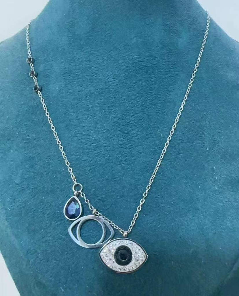 ქალის ვერცხლის ტიტანის ფოლადის ყელსაბამი მიკრო-ინკრუსტირებული ცირკონით - ელეგანტური, გამძლე ლავიწის ჯაჭვის სამკაული