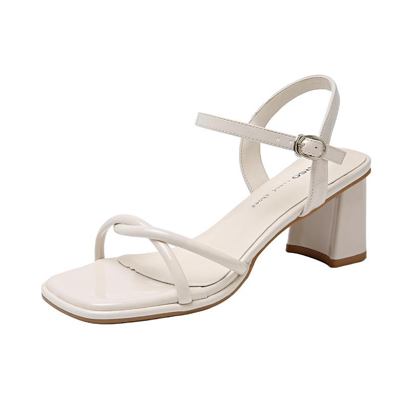 Sandals Women's Summer New Fashion Versatile Gentle Retro Thick Heel Non-slip Word with High Heels Summer