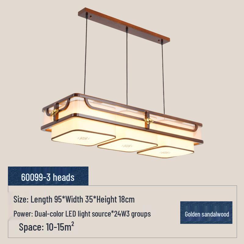 2025 Modern Chinese Style Chandelier In Walnut & Golden Sandalwood for Zen Tea Room or Bar