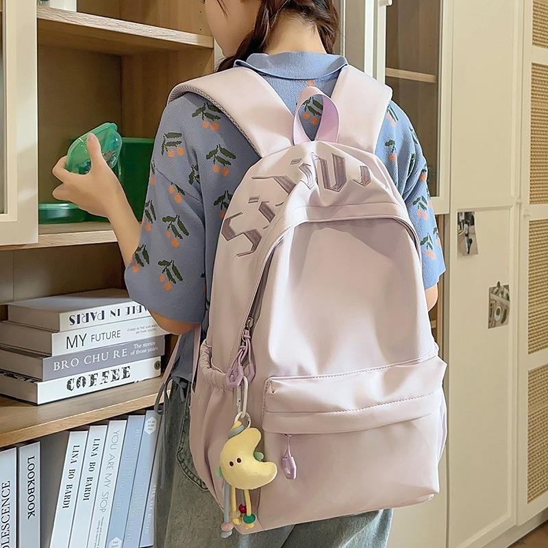 New high-value, fresh and cute backpack female junior high school students casual simple large-capacity backpack