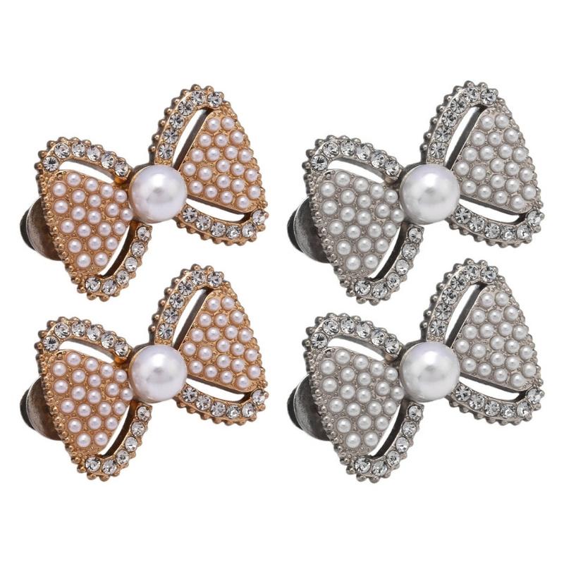 Pearls Bows Trousers Waist Tightener Detachable Jeans Waist Buckle Button Pins No Sewing Required Jeans Button Pin