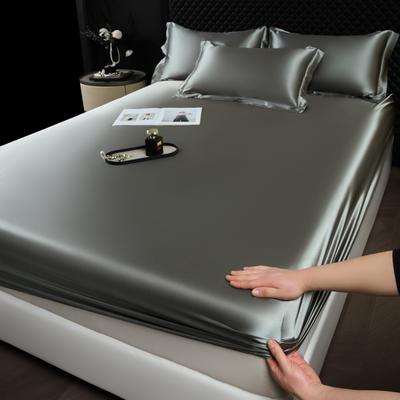 Solid Color Fashion Satin Fitted Sheet Rayon Mattress Cover with Elastic Band Bed Sheet for Bedding 140x200 160x200