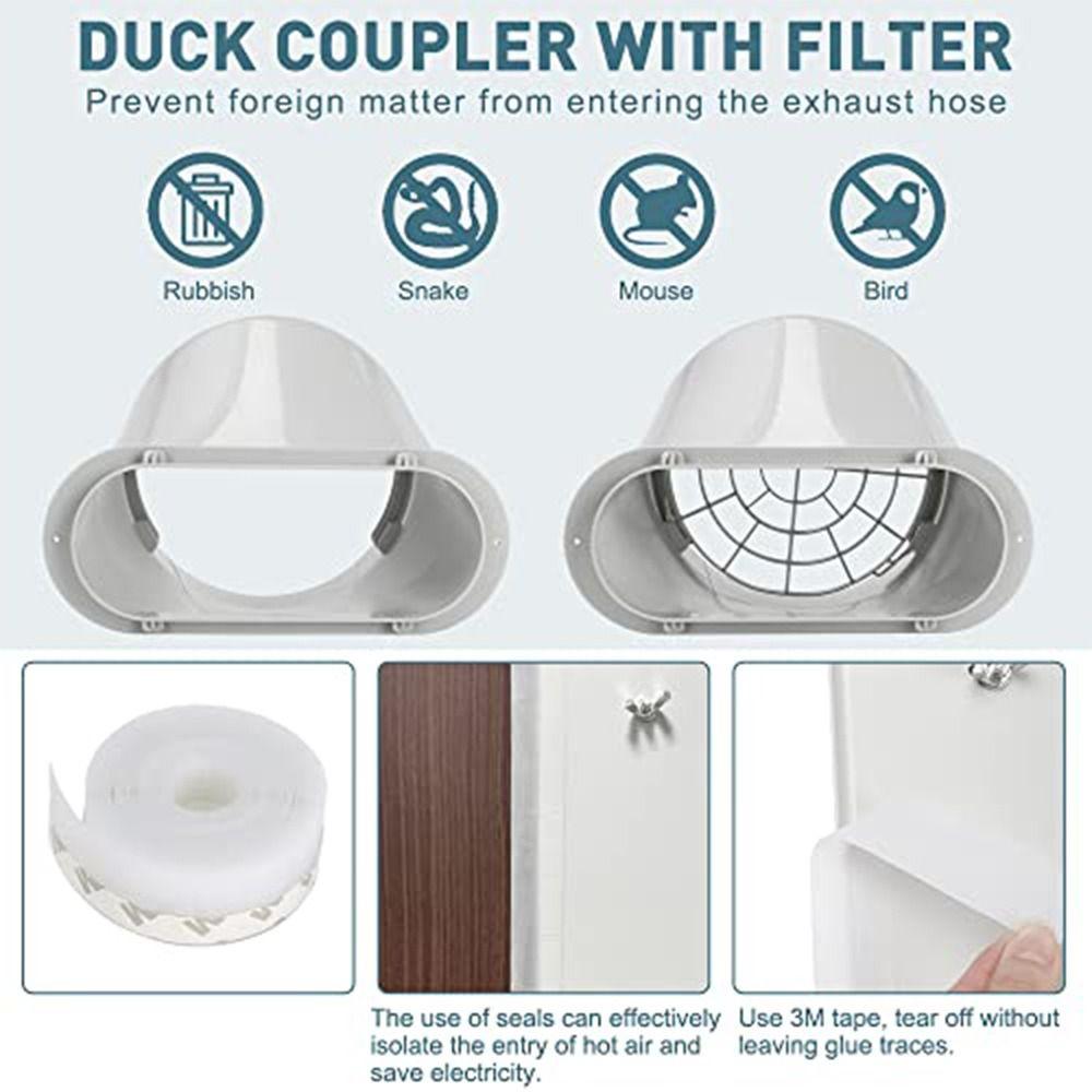 Flexible Portable AC Vent Hose Adjustable Air Connector Adapter Portable Vent Duct Tube Indoor Use