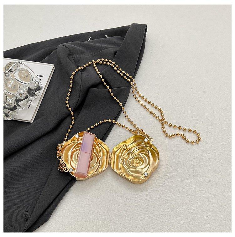 Acrylic Lipstick Bags For Wommen Shoulder Bag Fashionable Flower Shaped Elegant Handbags Beads Chain Shoulder Crossbody Party