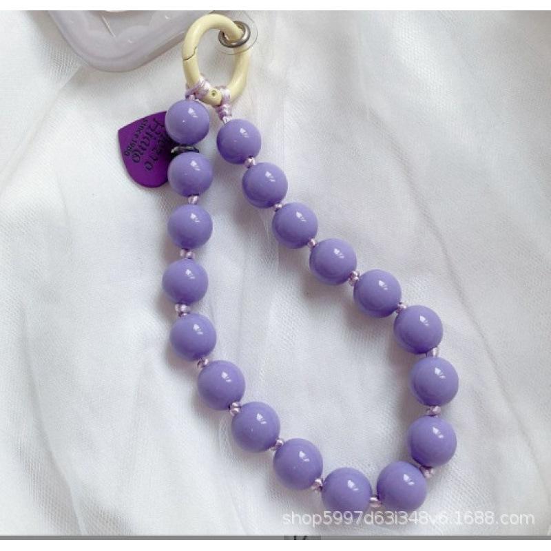 Mobile Phone Chain With Beaded Heart Tag Mobile Phone Lanyard