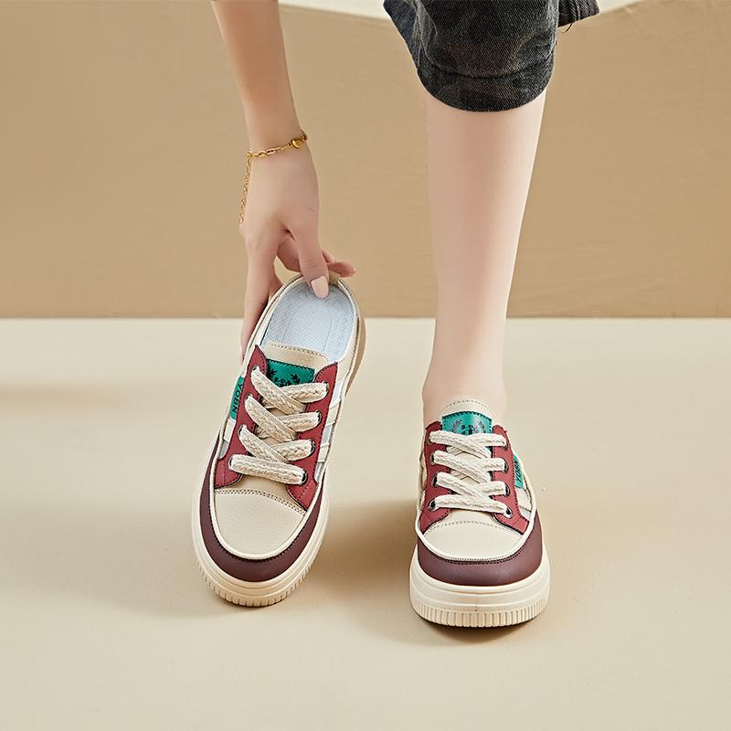 Fashion New 2025 Summer Thick Bottomed Head Slippers Women's Outdoor Wear Soft Bottom Comfortable Half Slippers Fashionable