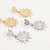 Bohemia Exaggerated Metal Sunflower Drop Earrings for Women Vintage Creative Gold Color Heart Stud Earrings Jewelry Accessories