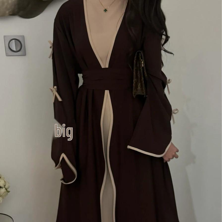 Pure Beauty Bow Long Robe Dress Abaya - Loriya 2025, Europe, America & Middle East Style, Model LR962