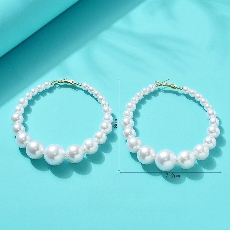 1PAIR Stylish Vintage CCB Earrings Pearl Earrings Ear Clasp Earrings Versatile Earrings