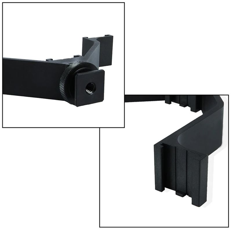 3 In 1 V Shape Camera Mount Bracket For Dslr Dv Camcorder With Shoe Adapters For Light Microphone Monitor Black