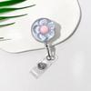Cute Floral Badge Reel Retractable ID Card Badge Holder Clip Worker ID Card Pull Buckle  For Women