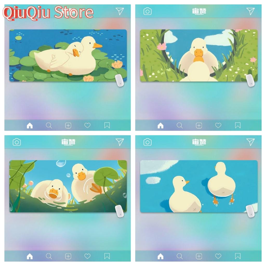 Duck Duck Mouse Pad Oversized Office Keyboard Pad Computer Desk Pad Simple Girl Heart Medium Small Size