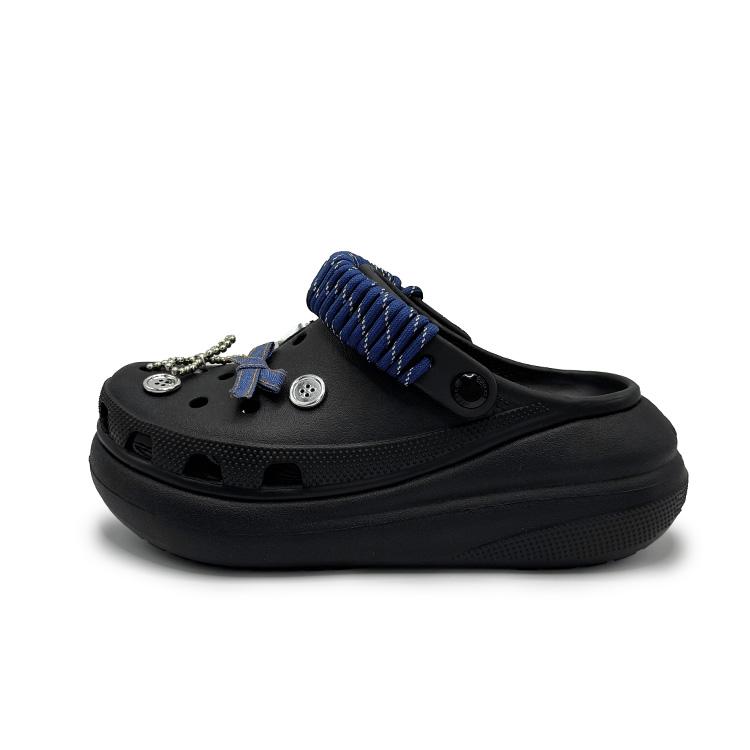

Crocs Classic clog Denim Party Classic Crush EVA Denim Bow Button Beaded Chain Hole Shoes Women s Navy Blue 38-39 темно-синий