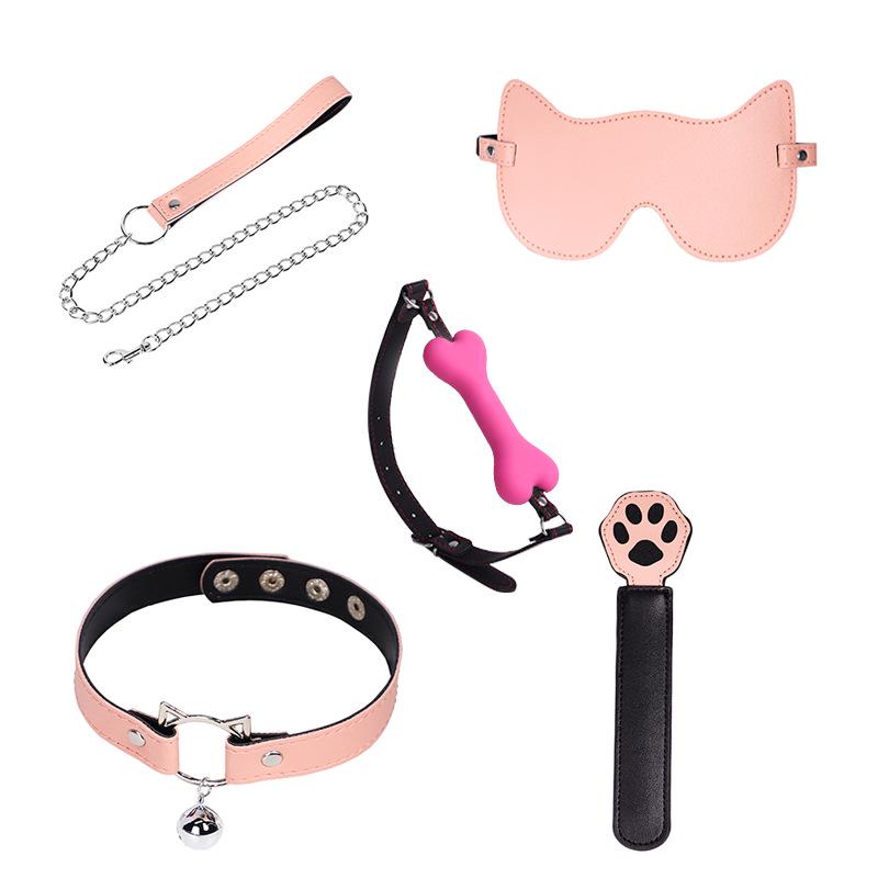 Nekomusume Flirting Set: SM Toys with Restraint Collar & Bone Gag
