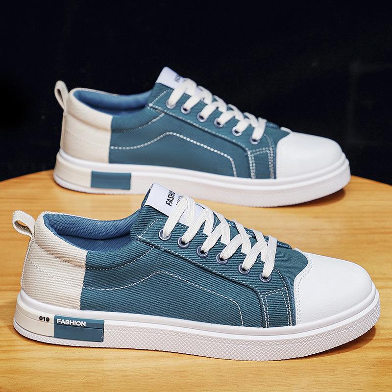 New Men's Korean Canvas Shoes Fashion Casual Shoes Breathable Non-slip Sports Shoes for Young Students.