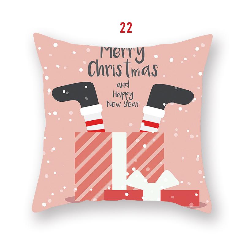 Santa Claus Car Pillowcase Home Elk Merry Christmas Cushion Cover New Year Decoration Natal Navidad Ornaments