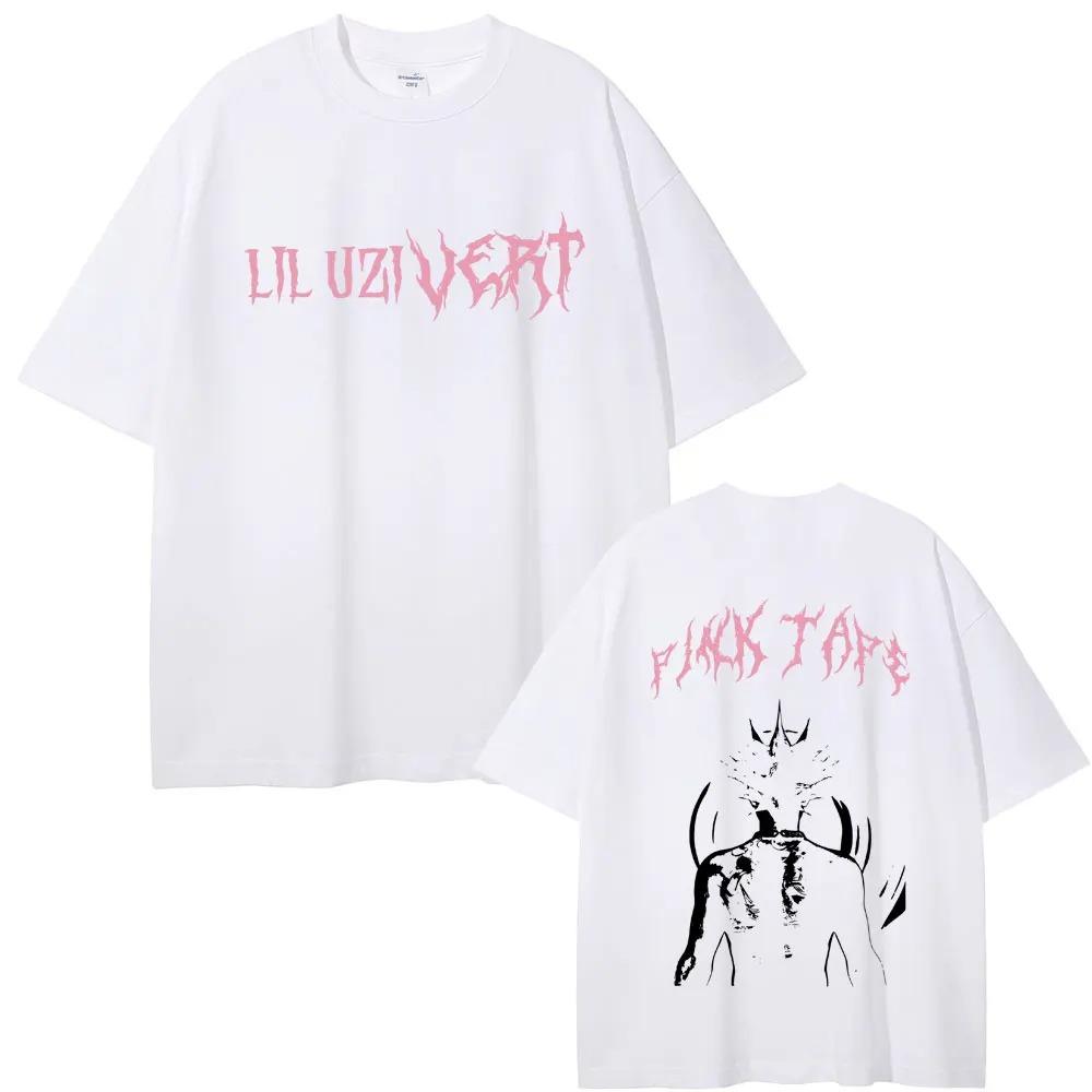Rapper Lil Uzi Vert Pink Tape Tshirt Unisex Hiphop Fashion Loose Short Sleeve Tshirt Women Casual Vintage Fashion Tshirt