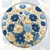 1pc Spare Tire Cover Blue Beige Golden Floral Flat Print Weatherproof Dustproof Wheel Protectors Universal Wheel Covers Fit For
