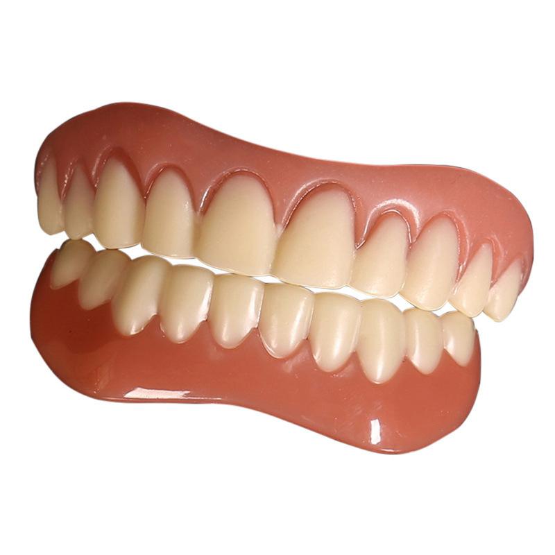 Silicone Fake Teeth Cover Upper&Lower False Tooth Dental Veneers Teeth Fausse