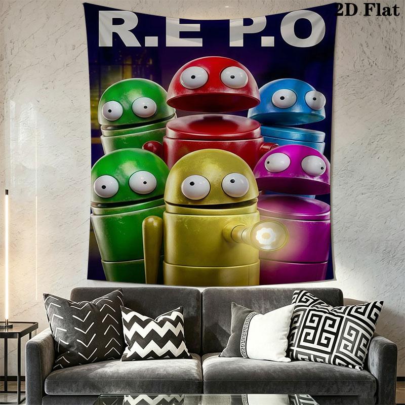 R.E.P.O POSTER Wall Hanging Printed Fabric Blanket Decorative Tapestries for Bedroom Living Room Home Decor