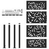 Black Garden Gate 105X180 Cm Steel Flame Pattern