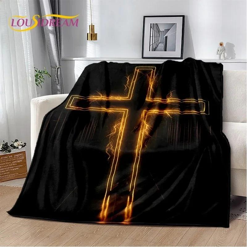 3D Pray Holy Bible Cross Jesus Soft Flannel Blanket for Bed Bedroom Sofa Picnic,Throw Blanket for Cover Outdoor Leisure Nap Gift