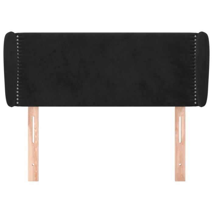 VidaXL Tête de lit avec oreilles Noir 93x23x78-88 cm Velours3117042