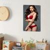 Metal Wall Art Decor, Red Lingerie Woman Sign, Durable Iron Wall Hanging for Bedroom Bar Cafe, Easy Mount Modern 2D Flat Christm