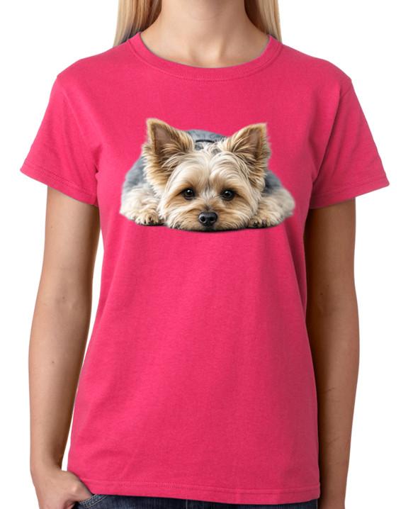 Cute Yorkshire Terrier Dog T-Shirt Adorable Puppy Pet Lover Ladies Tee 4XL
