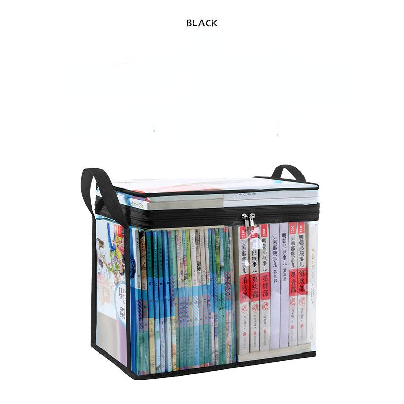 Containing Box Foldable Book Box for Student Classrooms Transparent Home Organizer Book Storage Box