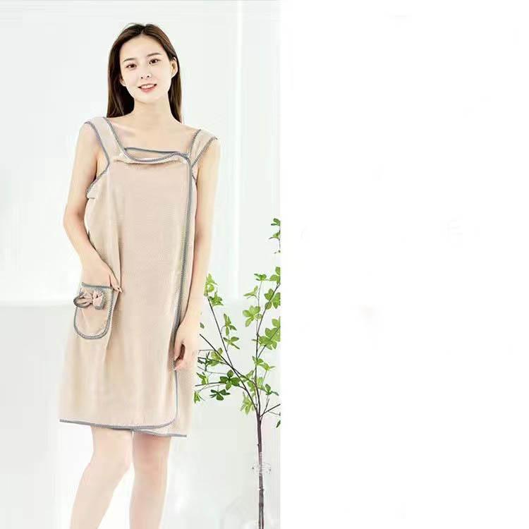 Prosop de baie purtabil Sling din lână corali Absorbant Fusta de baie Halat de baie învelit moale Piept Prosop din microfibră