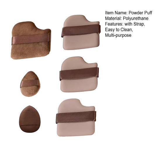 6Pcs/Set Powder Puff with Strap Reusable Soft Multi-purpose Foundations Cream Blush Application Loose Setting Powder Puff Women Makeup Puff Tools